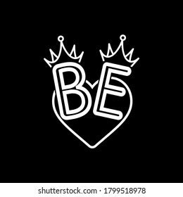 Be Letter Logo Black Background White Stock Vector (Royalty Free) 1799518978 | Shutterstock