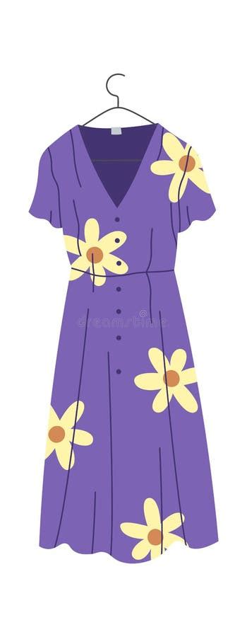 Cute Summer Dress On Hanger Flat Icon Stock Vector Illustration Of