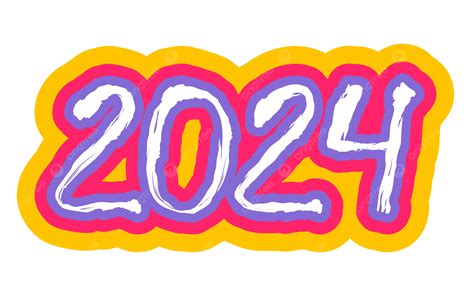 Vector Handwriting Numbers Of 2024 For New Year 2024 New Year Banner