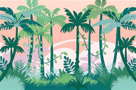 A Painting Of Palm Trees With The Word Palm Trees On It Premium Ai