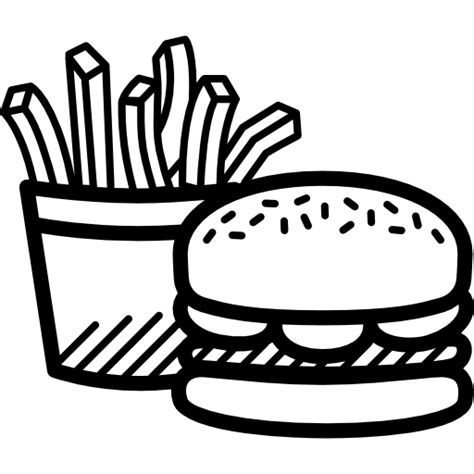 Food Meat Meal Burger French Fries Hamburger Junk Food Icon