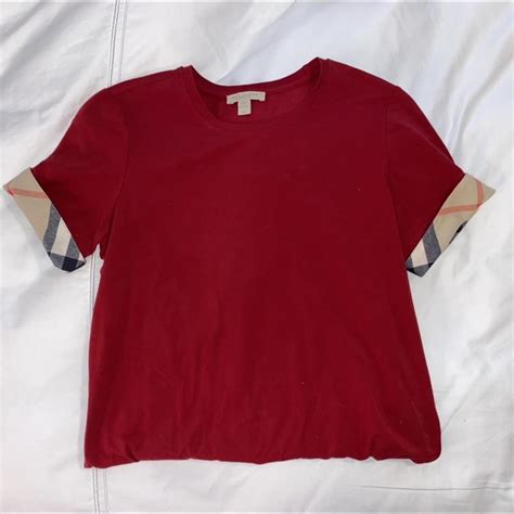 Burberry Never Worn ️red T Shirt With Classic Depop