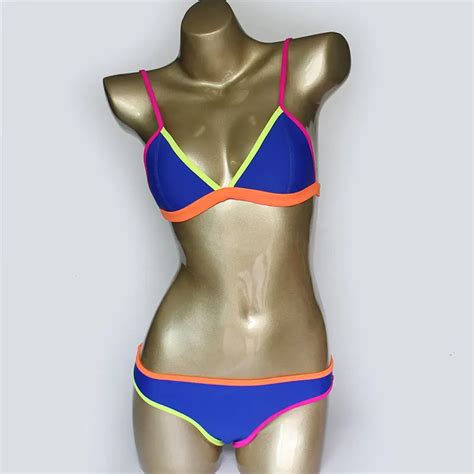 Free Shipping New Mesh Swimwear Women Sexy Neoprene Bikini Set Neoprene