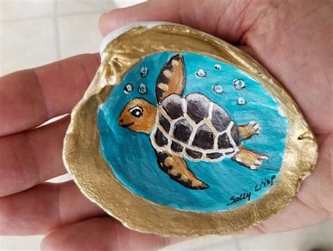 Painted Seashells, Painted Shells, Turtle Art, Turtle Gifts, Painted ...