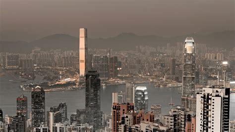 Tapety světla loď moře město panoráma města Hongkong záliv noc