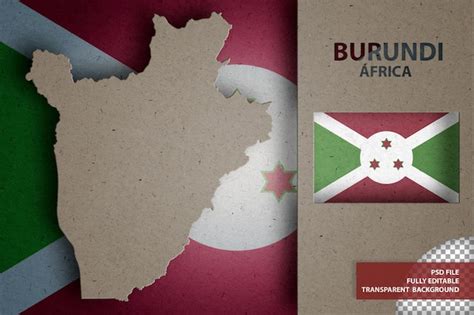 Infogr Fico Psd Mapa E Bandeira De Burundi Psd Premium