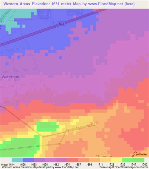 Elevation of Western Areas,South Africa Elevation Map, Topography, Contour