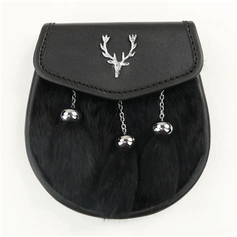 Black Rabbit Fur Stag Sporran