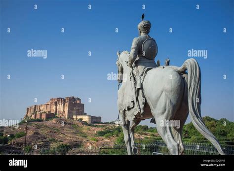 India Rajasthan State Jodhpur Equestrian Statue Of Rao Jodha Ji Founder