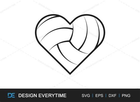 Volleyball Heart Svg Sports Vector Graphic By Designeverytime