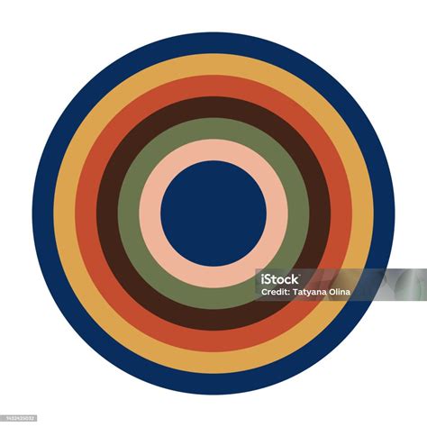 Vector Circle Icon In Retro Groove Style Stock Illustration Download