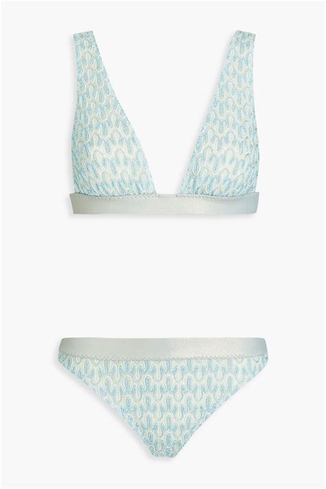 MISSONI Mare Metallic Crochet Knit Bikini THE OUTNET