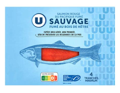 Saumon fumé rouge sauvage du Pacifique U 4 tranches 120 g La