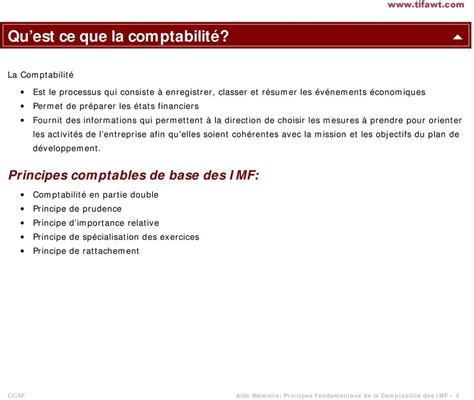 Les Principes Fondamentaux De La Comptabilité Des Imf Pdf