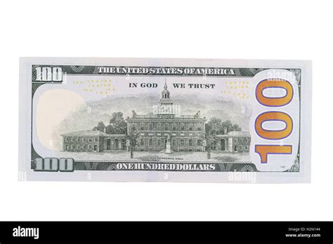 Back of new one hundred dollar bill Stock Photo - Alamy