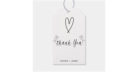 modern hearts black white minimal   gift tags zazzle