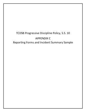 Fillable Online Reporting Forms And Incident Summary SampleAppendix CS