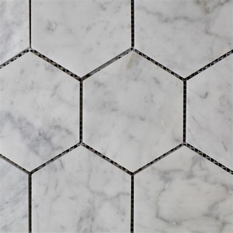 Bianco Carrara Mosaik Hexagon Stor Rk Natursten