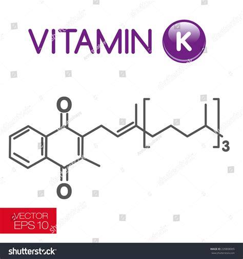 Vitamin K Chemical Formula Researches Scientific Stock Vector 220808005