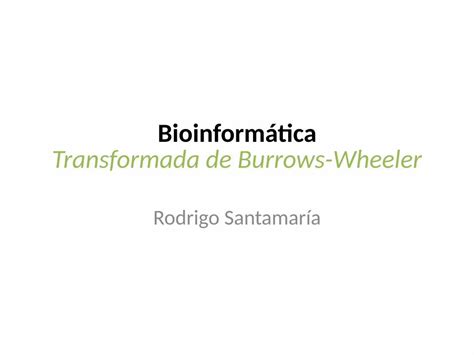 PDF Bioinformática para adultosvis usal es rodrigo documentos bioinfo