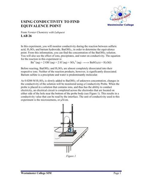 Using Conductivity To Find Equivalence Point Westminster College