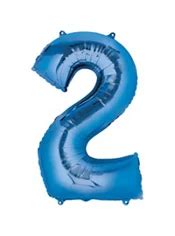 Giant Blue Number 2 Balloon 22in x 33in - Party City