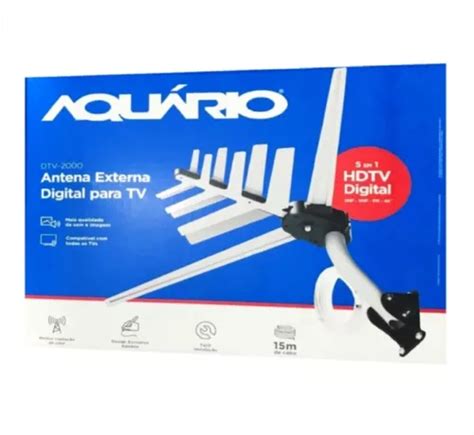 Antena Externa Tv Digital Aquário 5 Em 1 4k Hdtv Vhf Uhf Fm