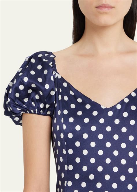 Caroline Constas Monroe Polka Dot Silk Midi Dress Bergdorf Goodman