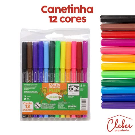 Canetinha Caneta Hidrográfica Hidrocor 12 Cores Infantil Escolar