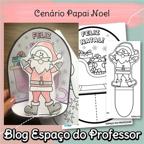 Atividades de Natal para Imprimir cenário Papai Noel