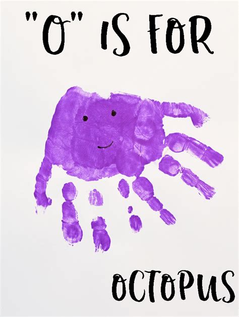 Letter O” Octopus Handprint Art For Preschoolers Toddler Art