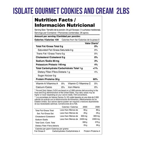 ISOLATE GOURMET 2 LIBRAS COOKIES AND CREAM VITANAS Outlet Fit Colombia