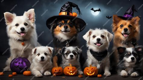 Premium AI Image | Spooky Paws' Set Cute Halloween dogs in vector ...