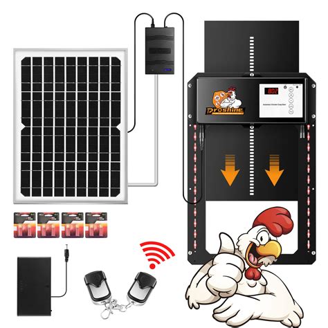 Proshine Automatic Chicken Coop Door Solar Powered With Light Sensor