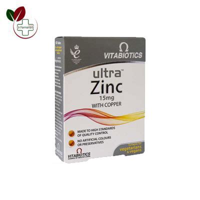 قرص اولترا زینک 15میلی با مس Ultra Zinc 15mg with Copper vitabiotics