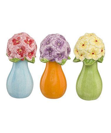 GANZ Flower Vase Salt Pepper Shaker Set Flower Vases Salt Pepper