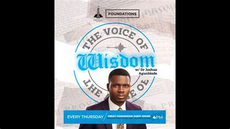 Dr Joshua Agunbiade The Fear Of The Lord The Voice Of Wisdom