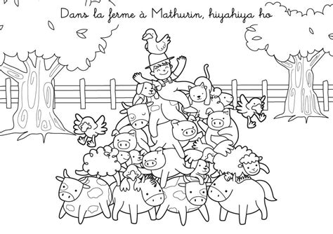 Coloriage Chanson Dans La Ferme Mathurin Hiyahiya Ho