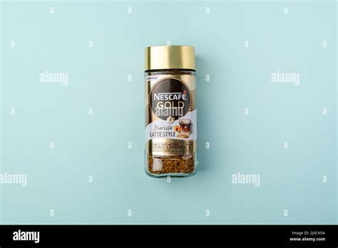 Tyumen, Russia-June 30, 2022: Nescafe Gold Barista Latte Style is a ...