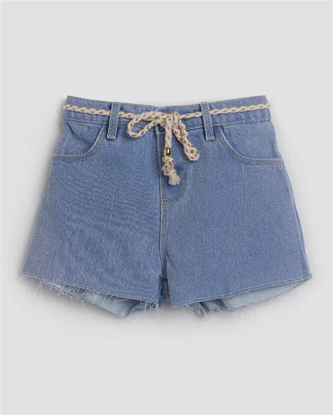 Riachuelo Short Jeans Infantil Cord O De Amarra O A Denim