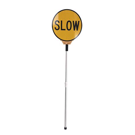 Opt23 Hand Held Warning Safety Double Side Road Crossing Guard Traffic