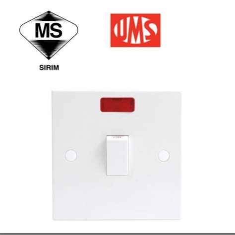 UMS MODEL WH220N 20A 250V DP FLUSH SWITCH WITH NEON INDICATOR D