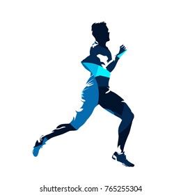 Running Man Abstract Blue Vector Silhouette Stock Vector Royalty Free