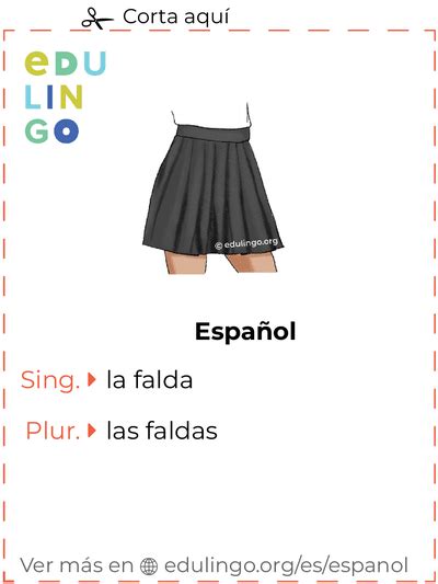 Falda en español Escritura y pronunciación con imágenes