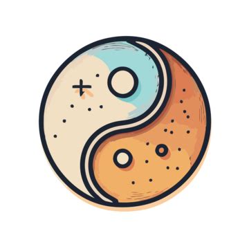 A Ilustração Apresenta Dois Desenhos Em Formato De Yin E Yang Em Cores