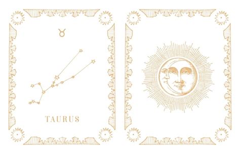 Premium Vector Taurus Zodiac Constellation Old Card In Vector