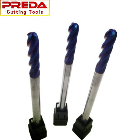 Best Price CNC HRC60 Blue Coated 4 Flutes Ball Nose End Mills China