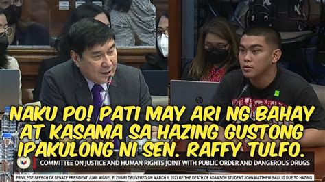 Sen Raffy Tulfo Gustong Amyendahan Ang Anti Hazing Law Youtube