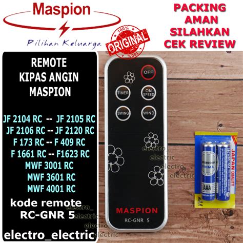 Jual Remote Kipas Angin Maspion Original Rc Gnr Shopee Indonesia