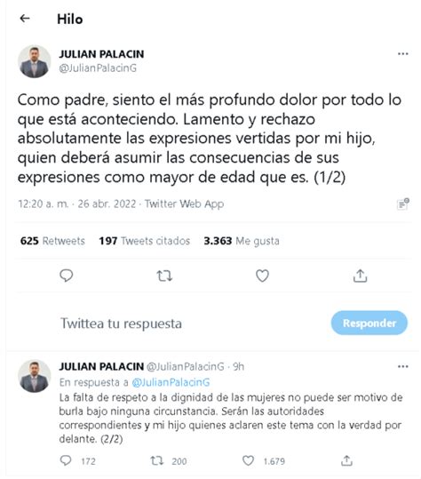 Julián Palacín Asegura Que Su Hijo Deberá Asumir Las Consecuencias